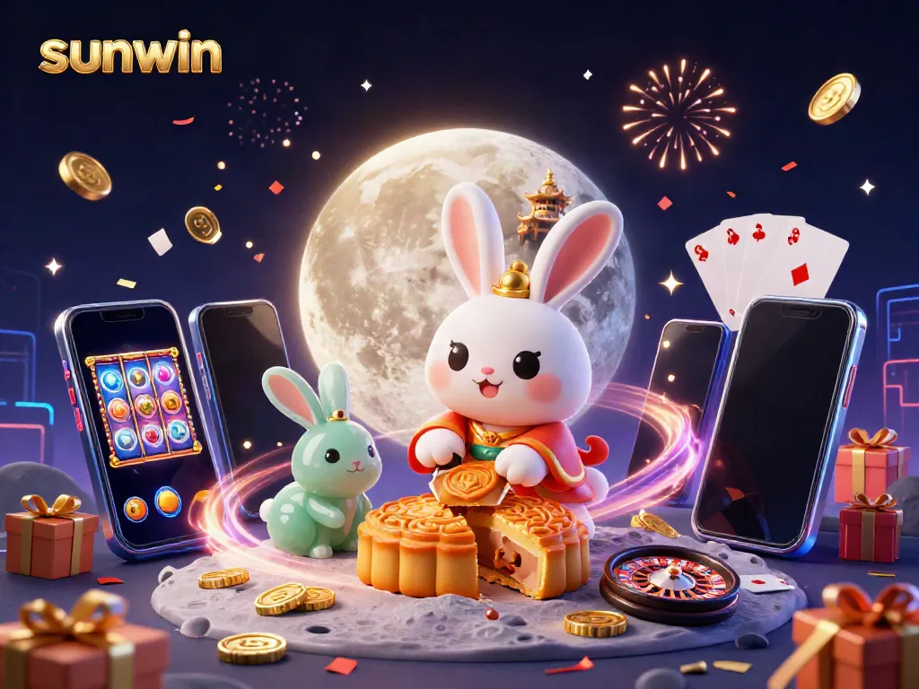 Experience exciting gameplay and vibrant visuals with sunwin, illustrated within a lunar casino game scene.