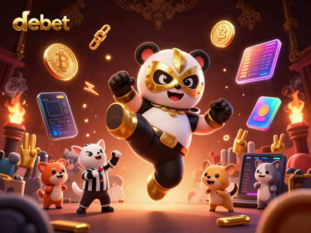 Watch debet in action as a panda wrestler aims for victory in a thrilling casino showdown.