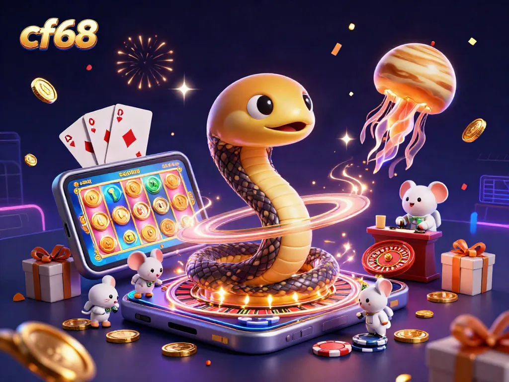 Watch the cf68 Saturn-themed gaming scene with mice betting on a cosmic roulette wheel.