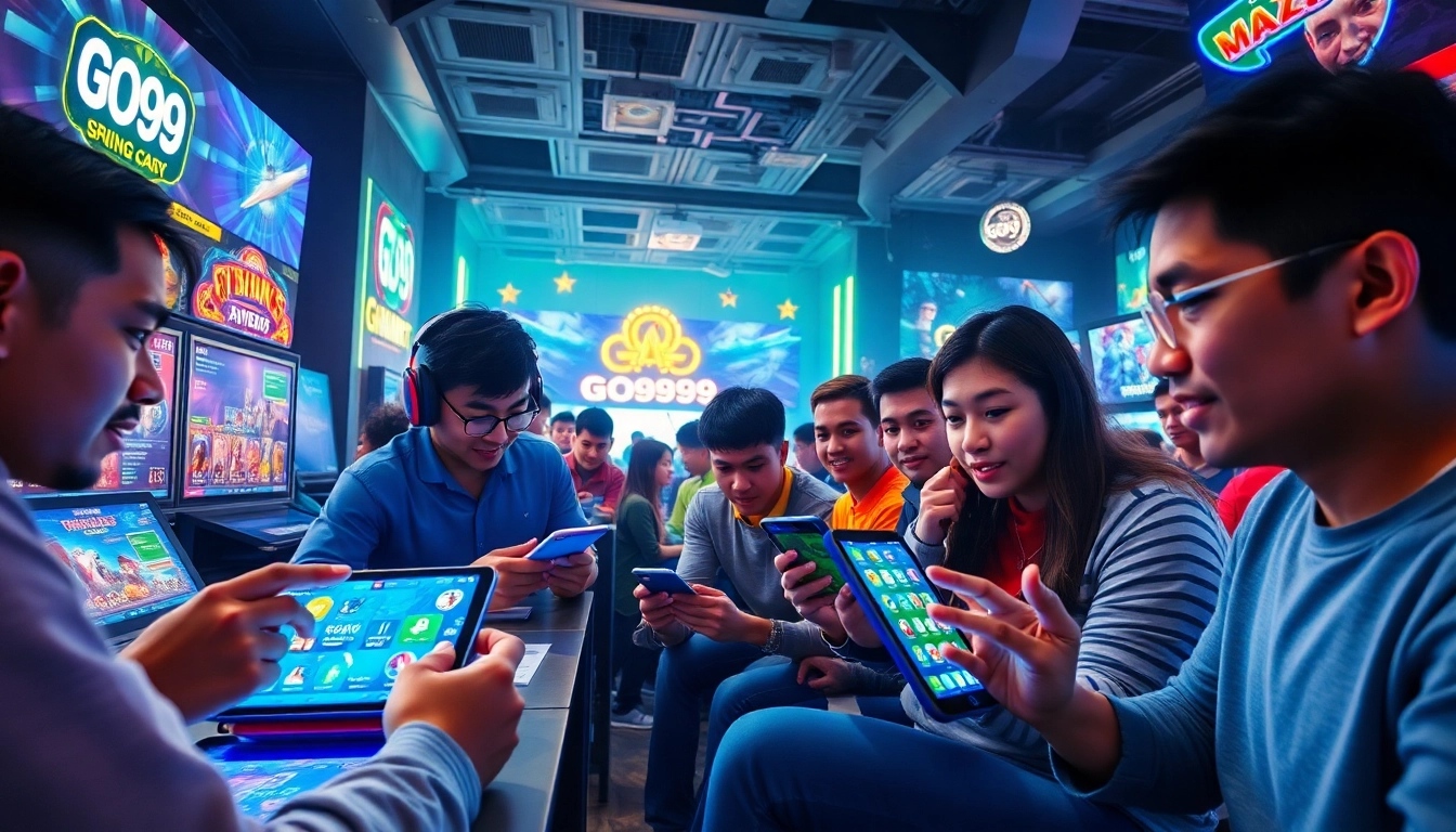 GO99 online gaming platform showcasing diverse players engaging in thrilling games and sports betting.