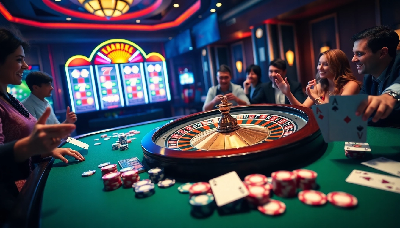Experience the excitement at kp88.bio with a vibrant casino scene showcasing thrilling gameplay.