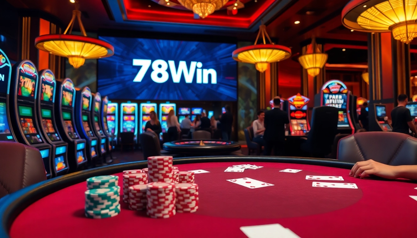 Experience the thrill of winning at 78Win with colorful chips and dynamic casino games.