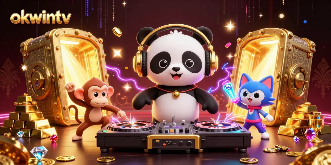 Engage with okwintv's vibrant casino spirit featuring animated characters in lively action.