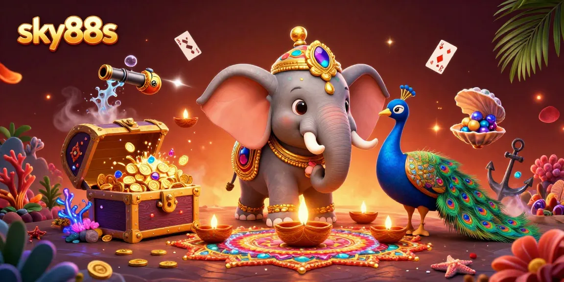 Experience sky88s with vibrant 3D illustrations encapsulating thrilling casino adventures.