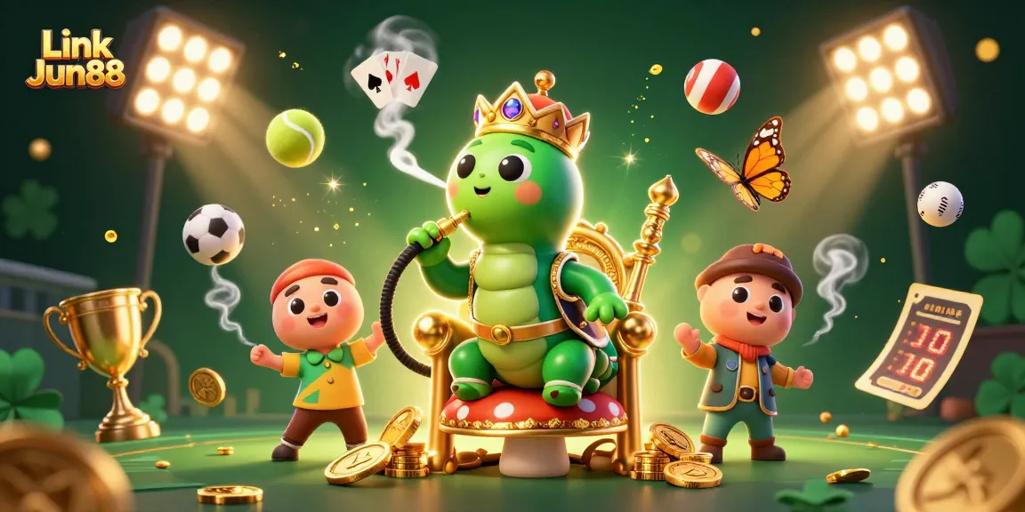 Experience the excitement of Link Jun88 with dynamic sports elements and captivating characters in a rich casino environment.