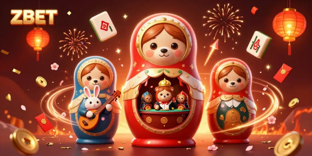 Experience thrilling gameplay with ZBET through a vibrant casino-themed illustration featuring playful characters.